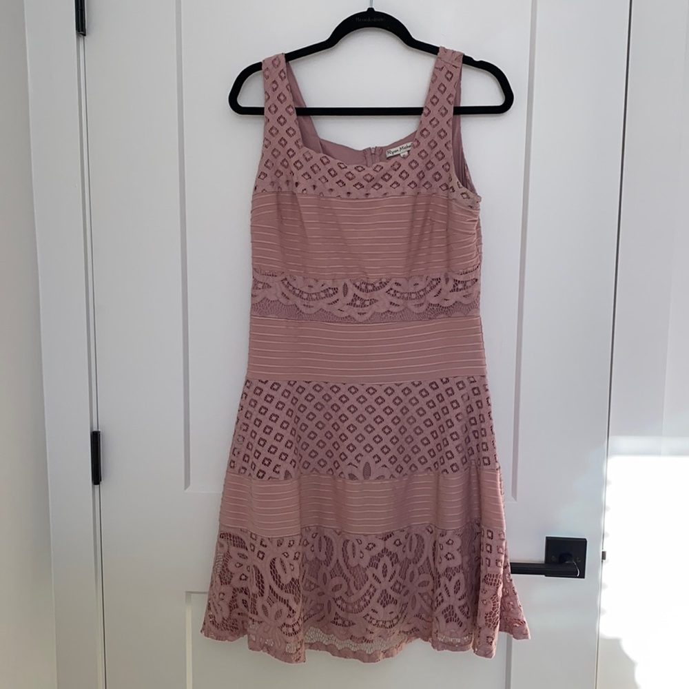 Ryan Michelle Dusty Rose Lace Dress